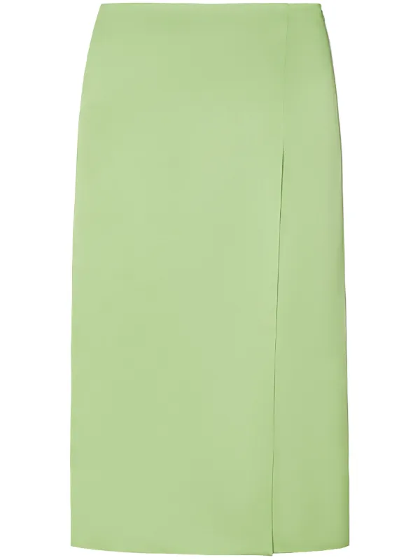 Tory Burch Silk Wrap Midi Skirt Green FARFETCH PH