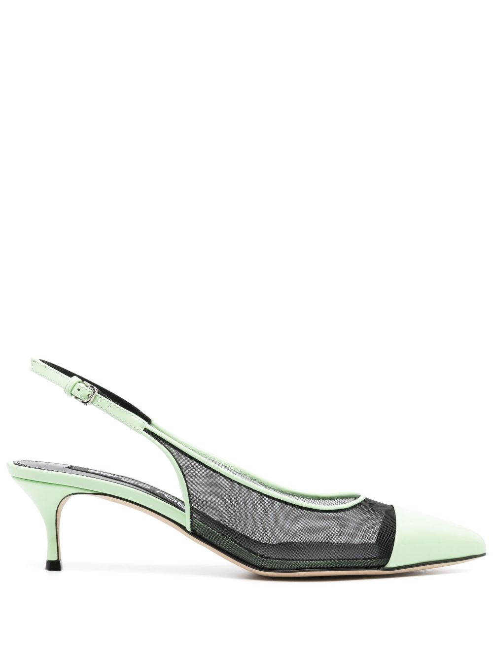 Sergio Rossi Mesh-panelling Pointed-toe Pumps In Black