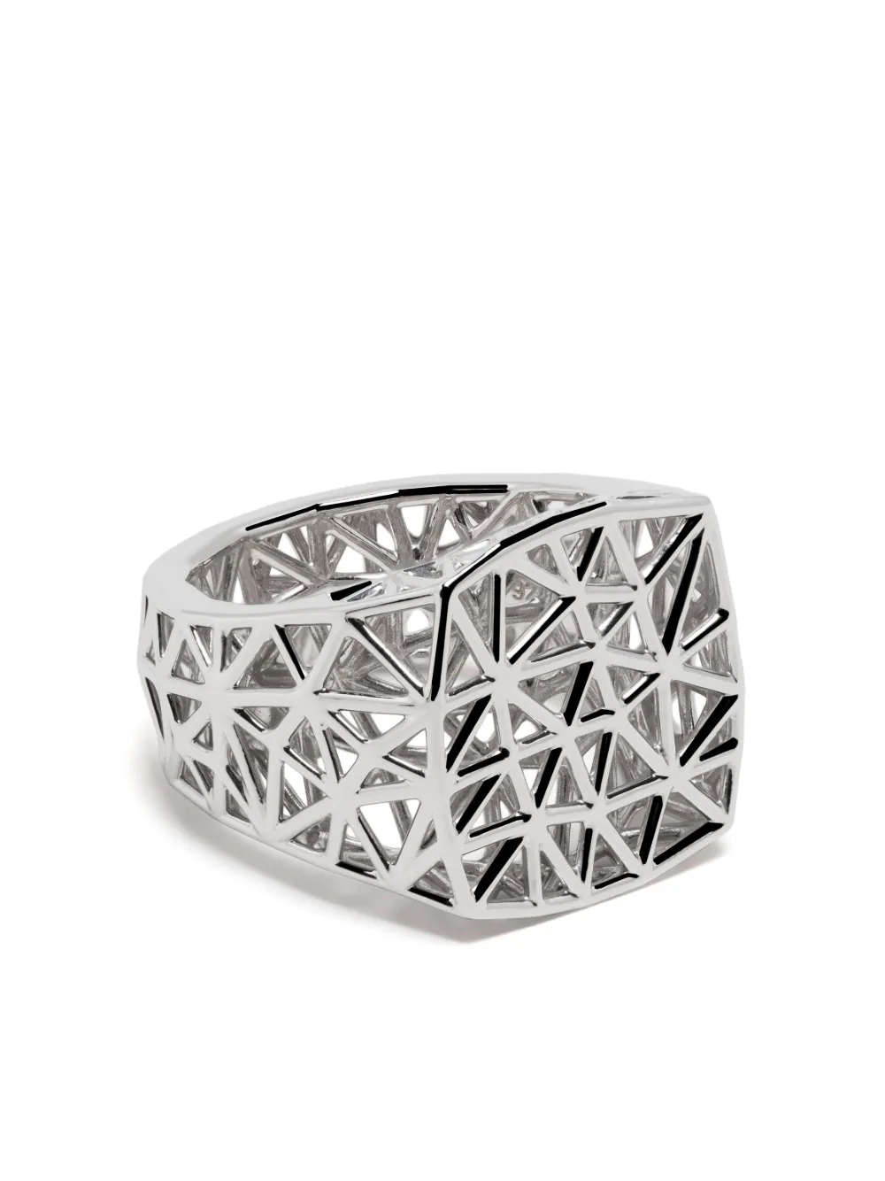 Mesh sterling silver signet ring