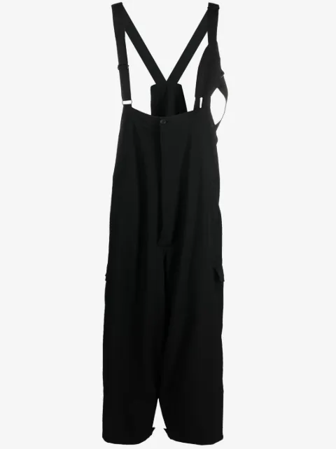 Yohji Yamamoto pantalones drop crotch con tirantes