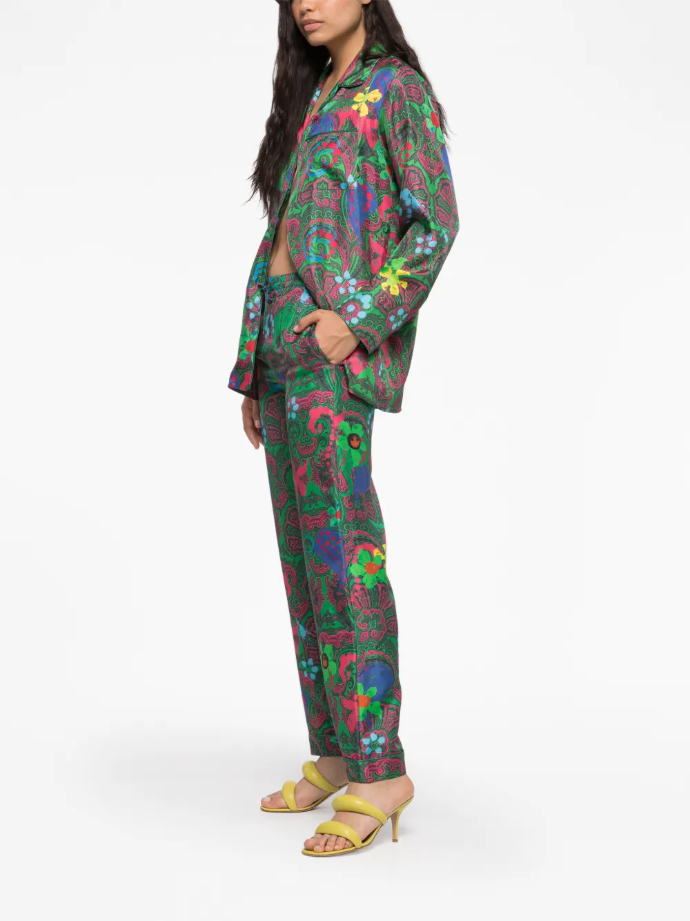 AZ FACTORY paisley print straight-leg trousers - Groen