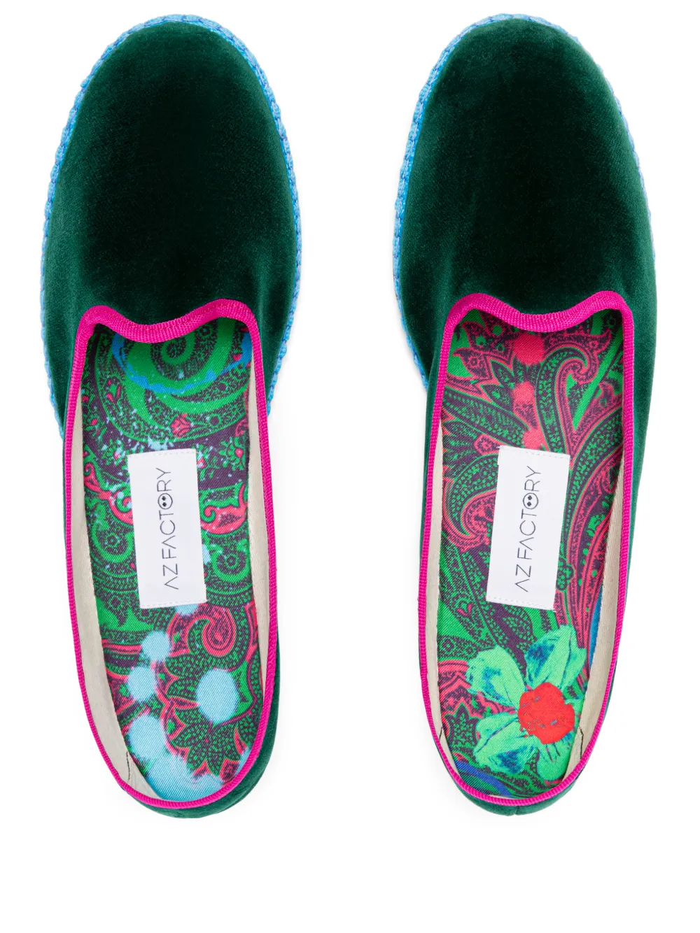 Image 1 of AZ FACTORY contrasting-trim velvet slippers