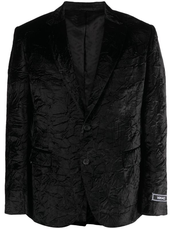 Gucci Black Single-Breasted Velvet Blazer