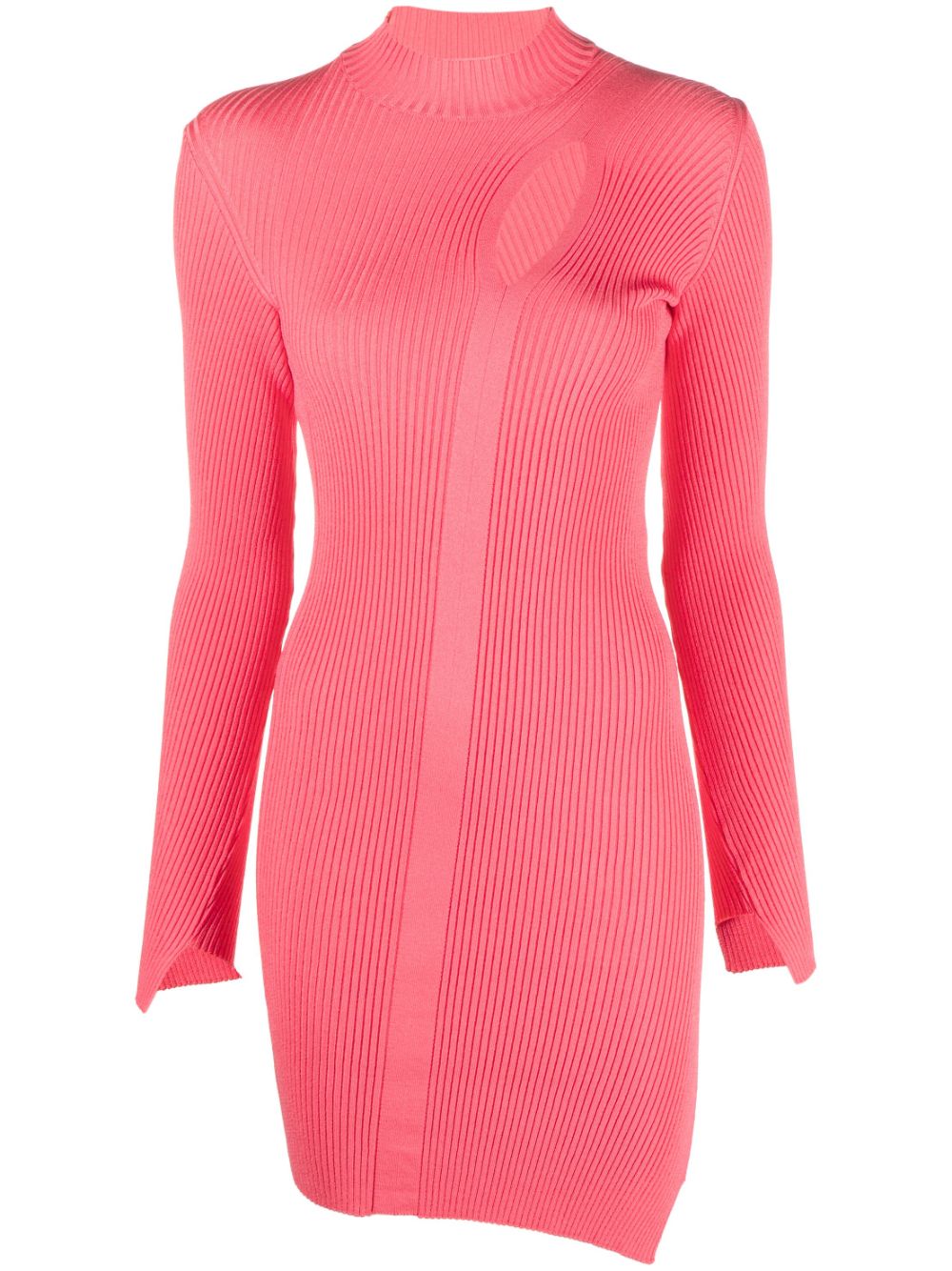 Versace ribbed-knit slashed minidress - Pink