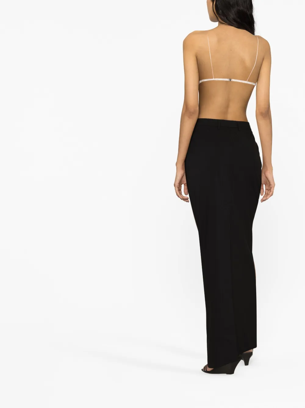 水钻缀饰三角形文胸式上衣