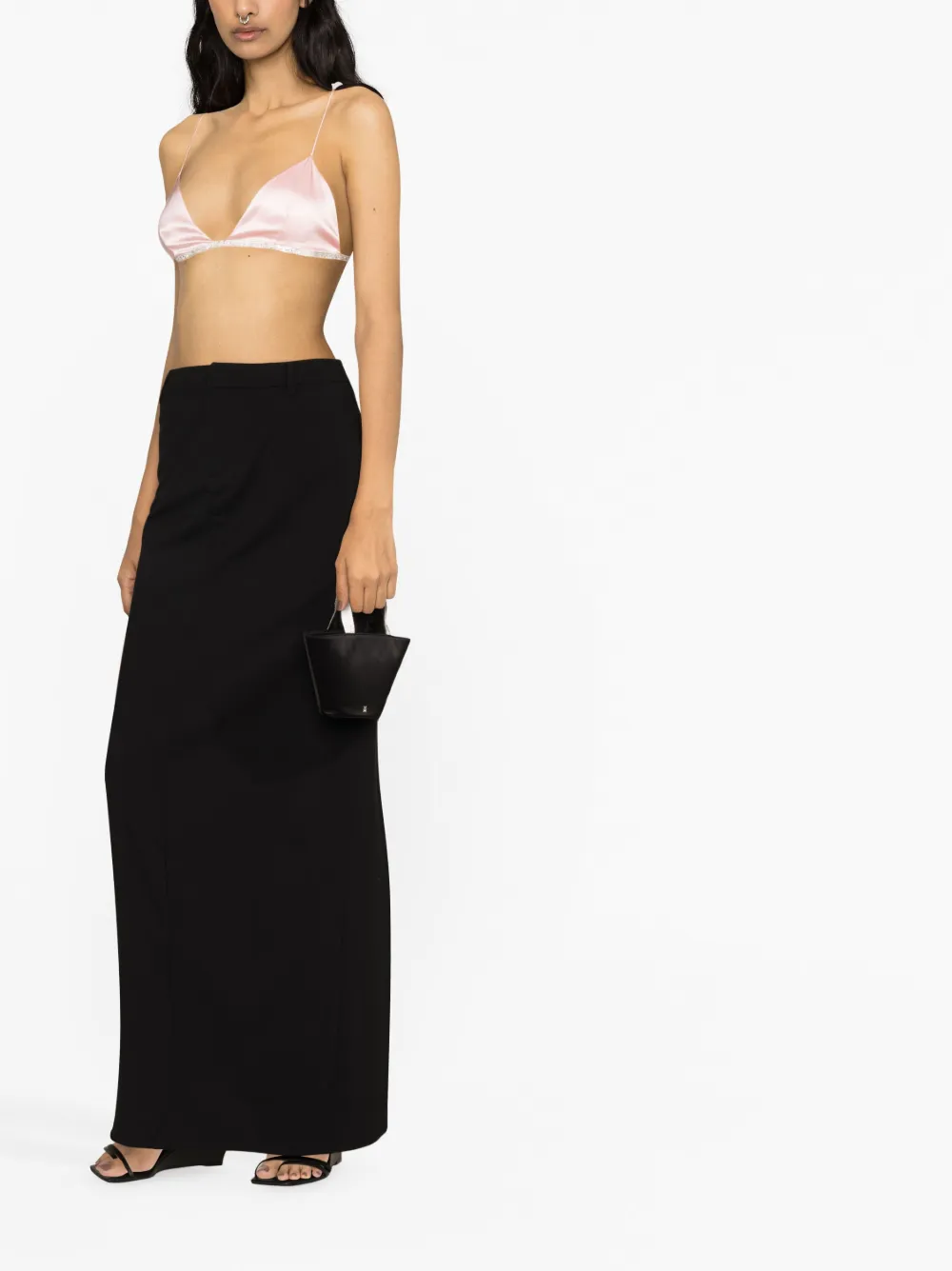 水钻缀饰三角形文胸式上衣