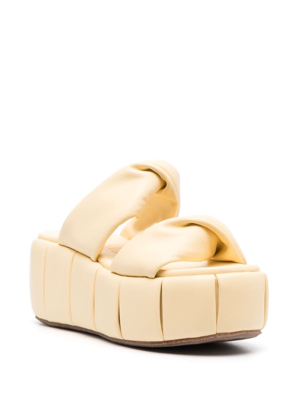 Shop Themoirè 75mm Knotted Platform Sandals In Yellow
