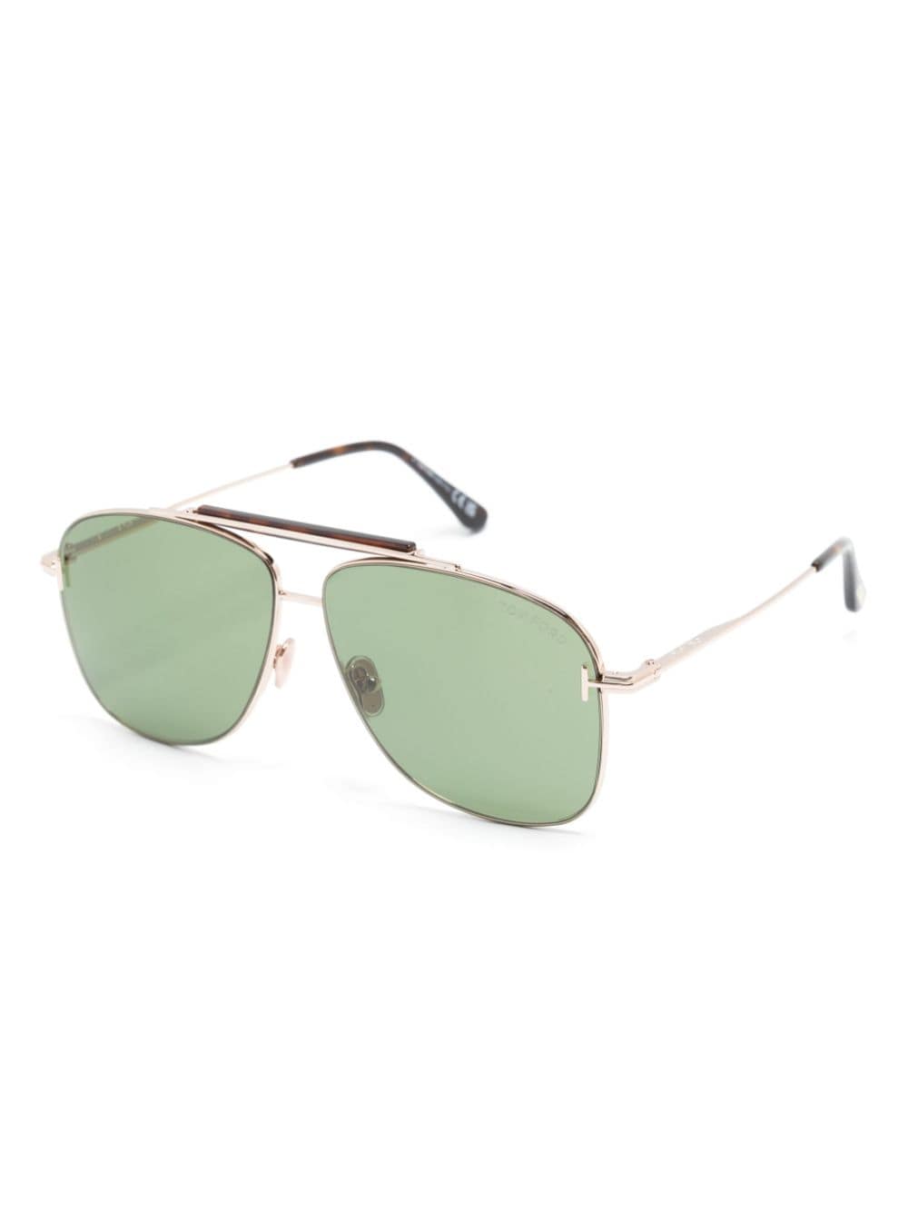 Shop Tom Ford Polished Pilot-frame Sunglasses In Brown