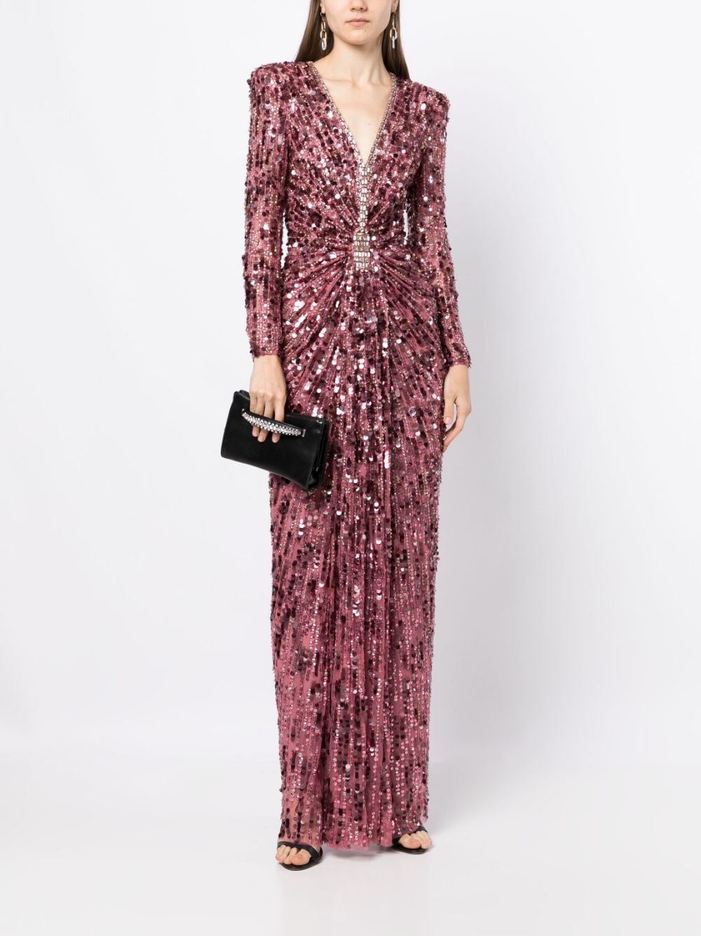 Shop Jenny Packham Gazelle Sequin-embellished Gown In Pink