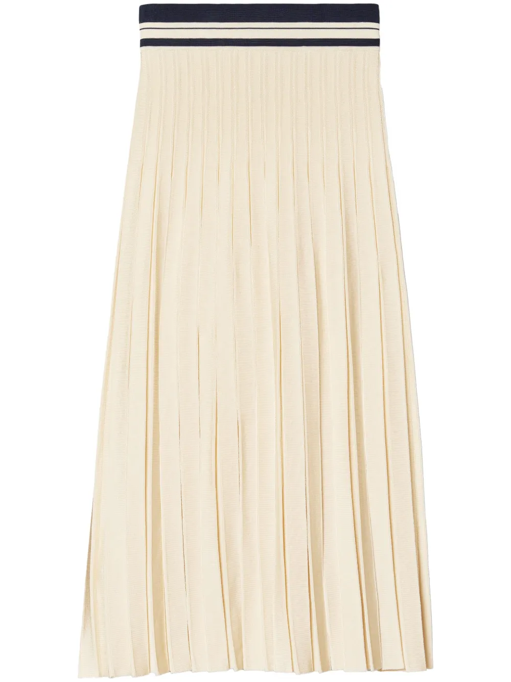 Tory Burch Gestreepte midi-plooirok Beige