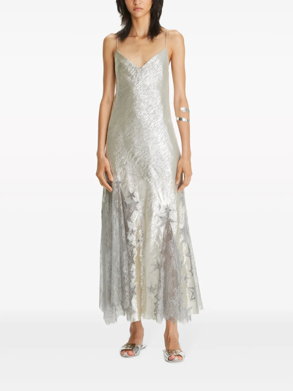 Tory Burch Star jurk met kanten detail - Zilver