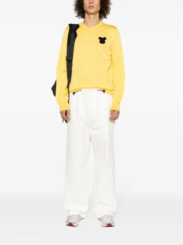 Comme Des Garcons Shirt intarsia knit Crewneck Jumper Yellow FARFETCH AZ