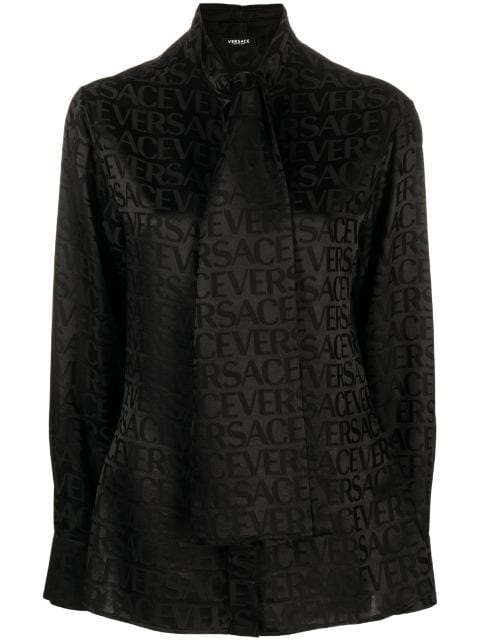 Versace - Versace Allover jacquard satin blouse