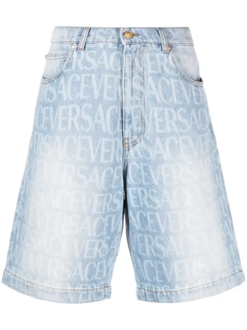 Short en jean Allover - Versace - Modalova