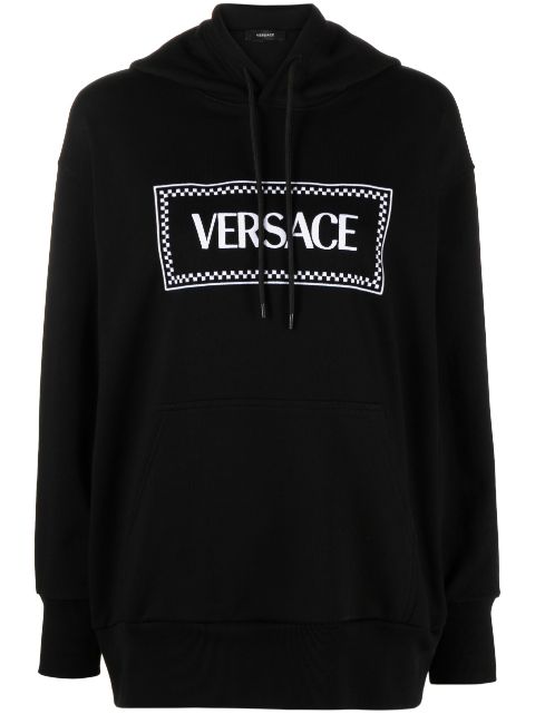 Versace logo-embroidered hoodie