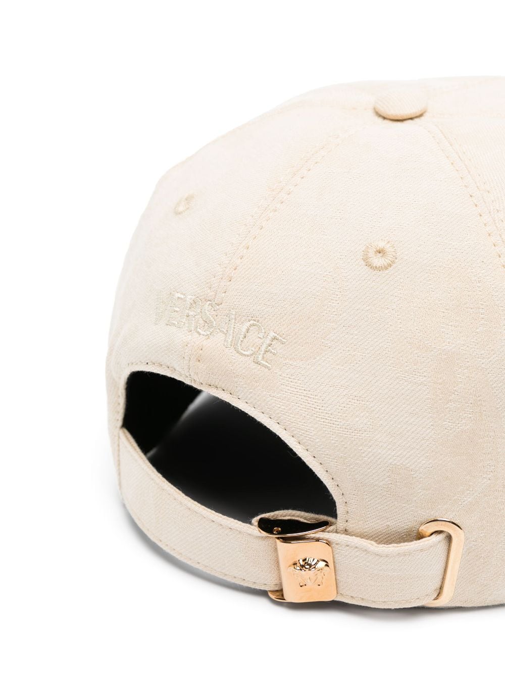Shop Versace Logo-embroidered Baseball Cap In Neutrals