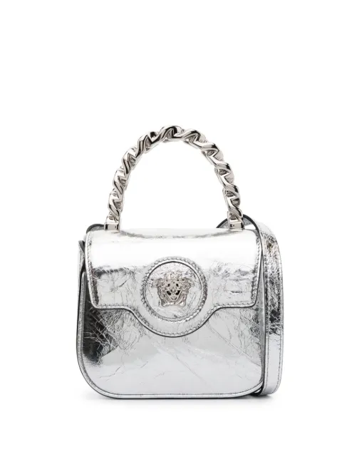 Versace La Medusa metallic leather mini bag