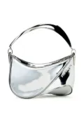 Mugler small Spiral Curve 01 foiled tote bag - Silver