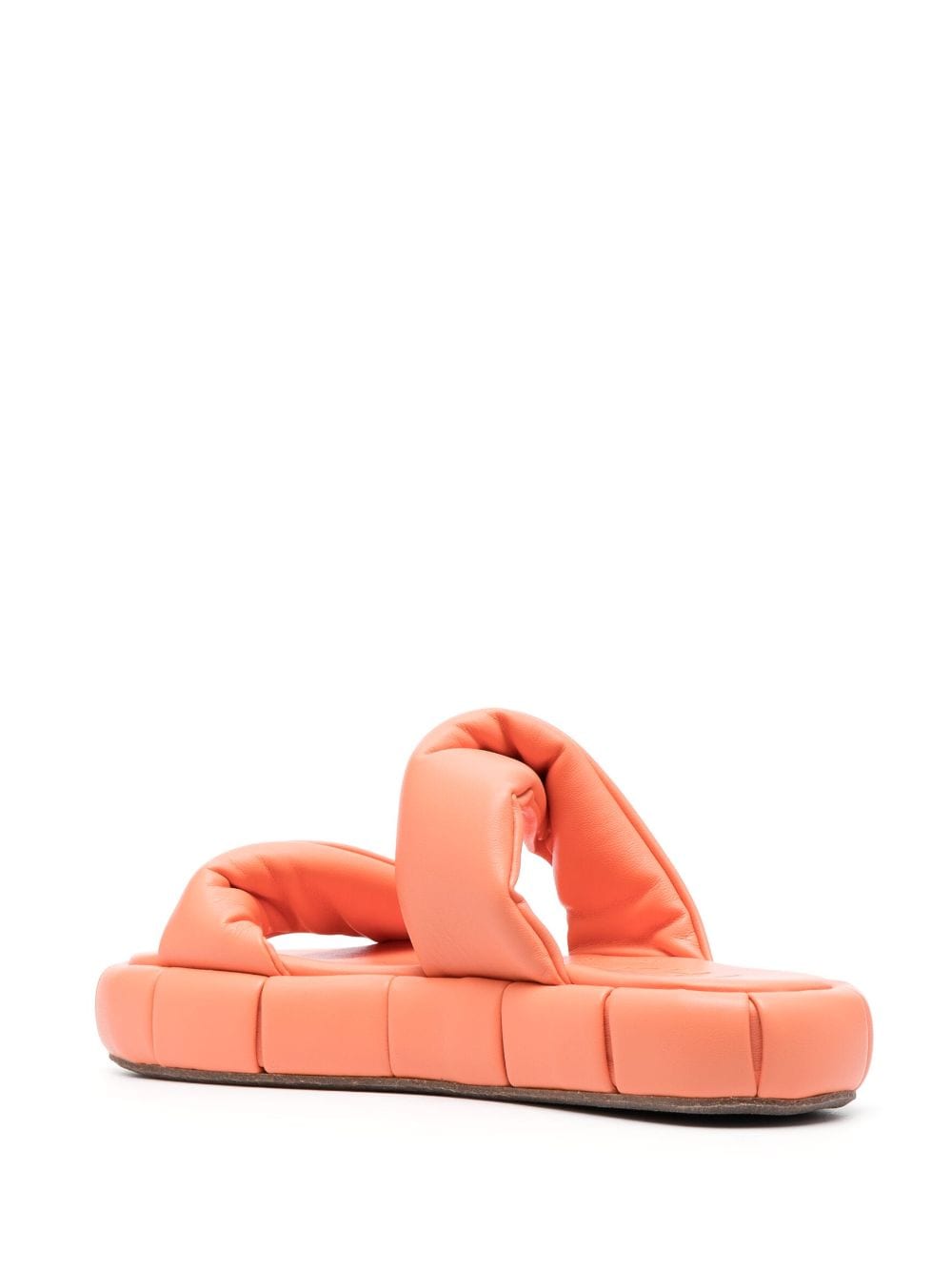 Shop Themoirè Flat Wrapped Flip Flops In Orange