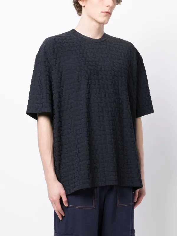 【関税込み】SUNNEI ネイビー ロゴ刺繍 Tシャツ Sunnei logo-embossed Jersey T-shirt | Blue | FARFETCH OM