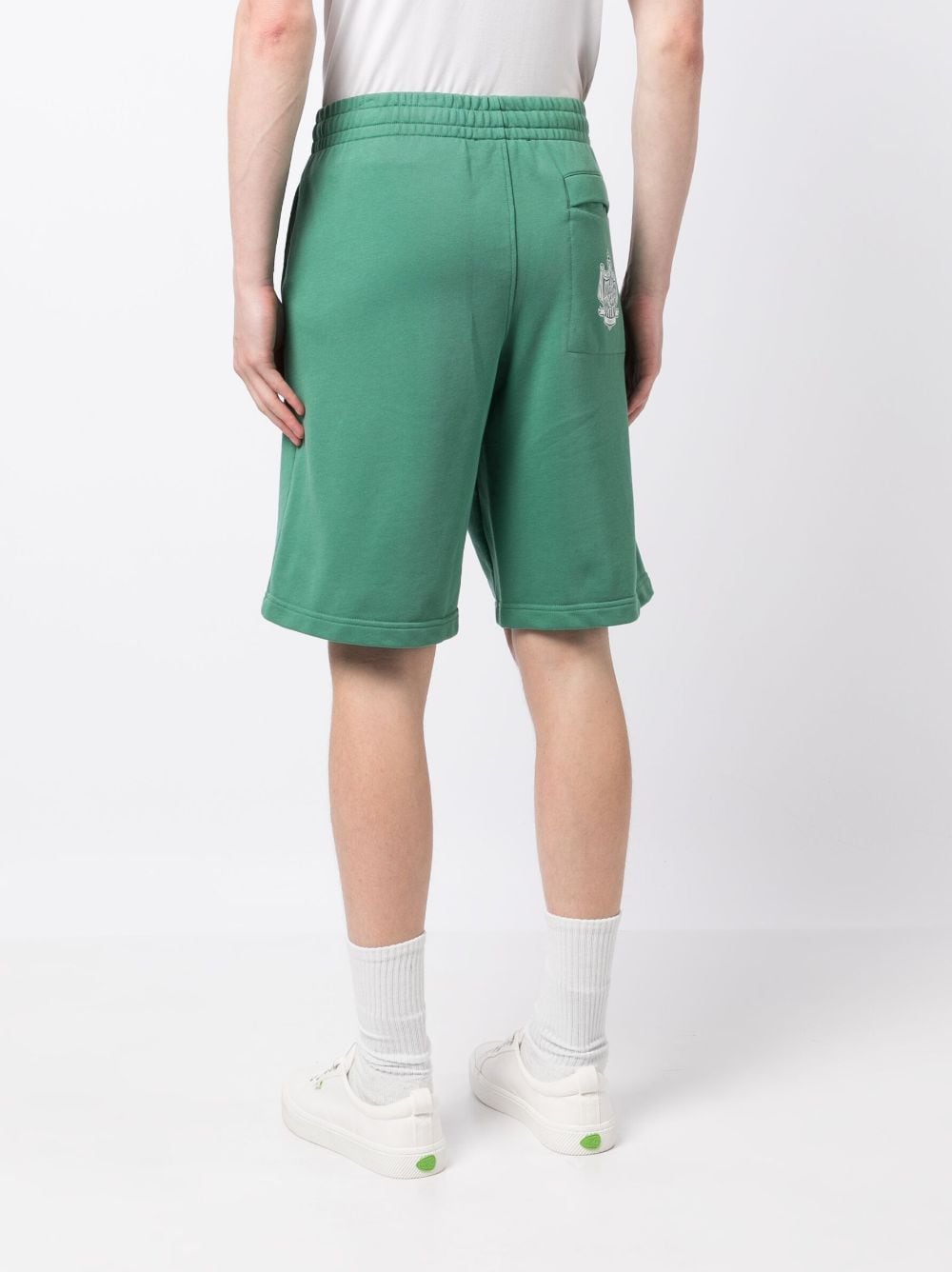 Shop Maison Kitsuné Logo-print Bermuda Shorts In Green