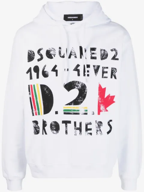 DSQUARED2 logo-print cotton hoodie