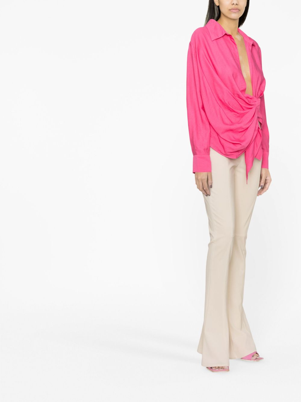 Shop Jacquemus La Chemise Bahia Shirt In Pink