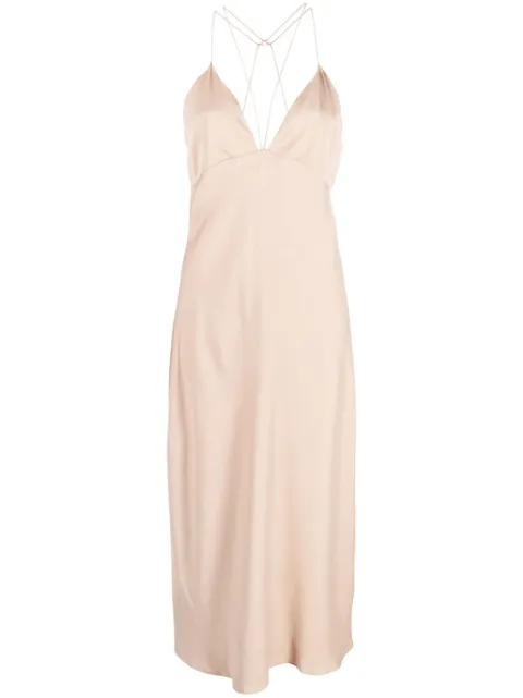Calvin Klein plunging V-neck slip dress