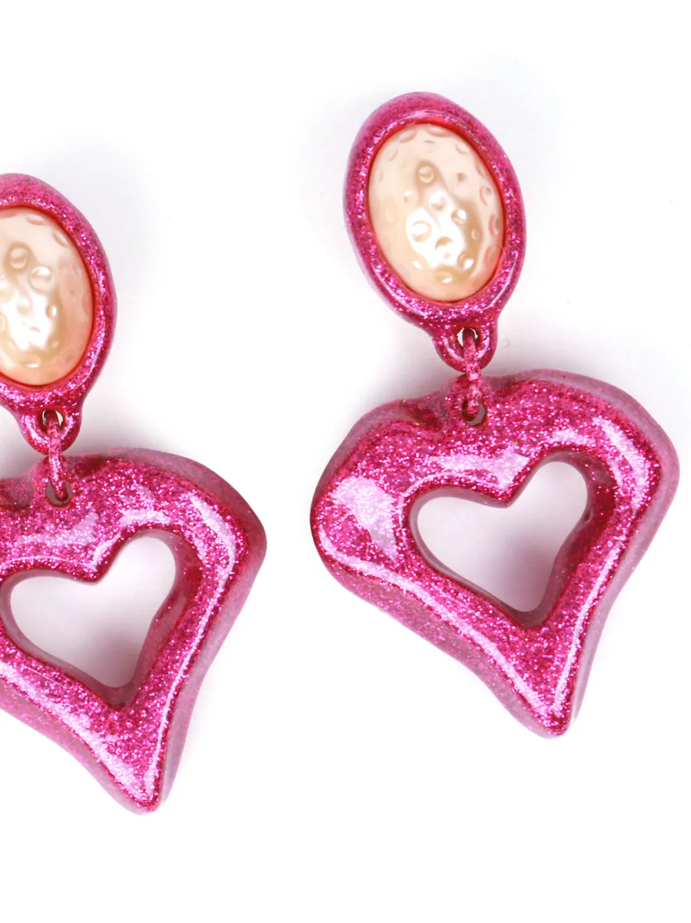 Julietta The Heartbreaker Glittered Earrings In Pink