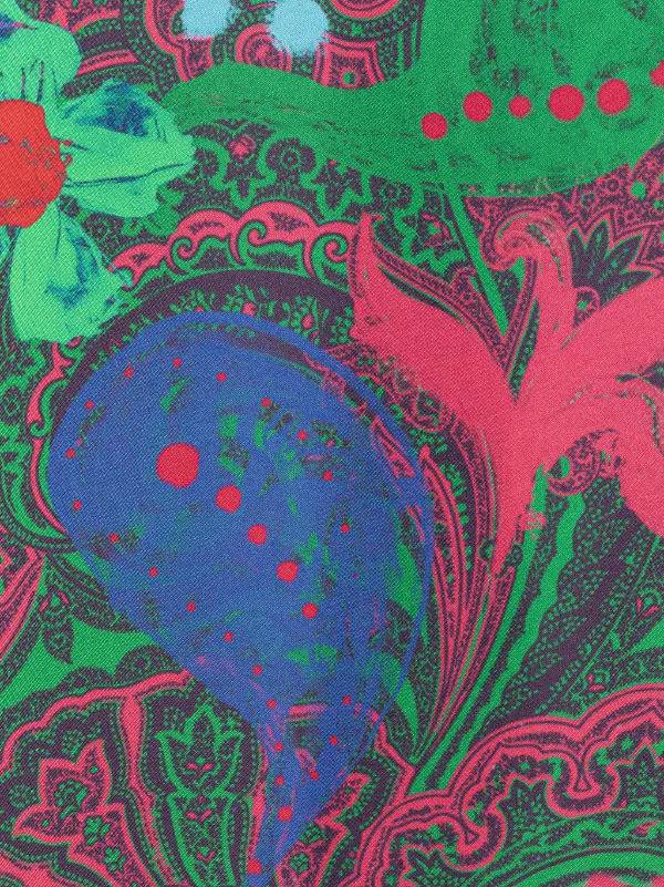 AZ FACTORY Motly Paisley Wrapped Dress | Green | FARFETCH HK