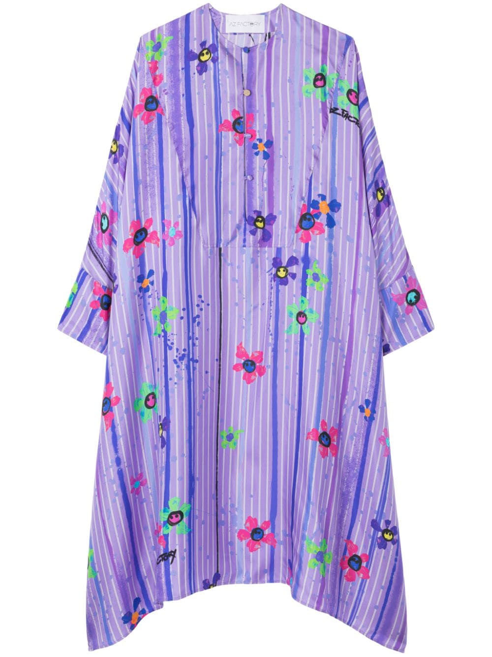 Az Factory Floral-print Kaftan Dress In Purple