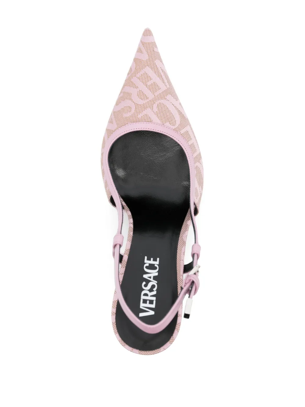 Shop Versace Allover Slingback Pumps In Pink