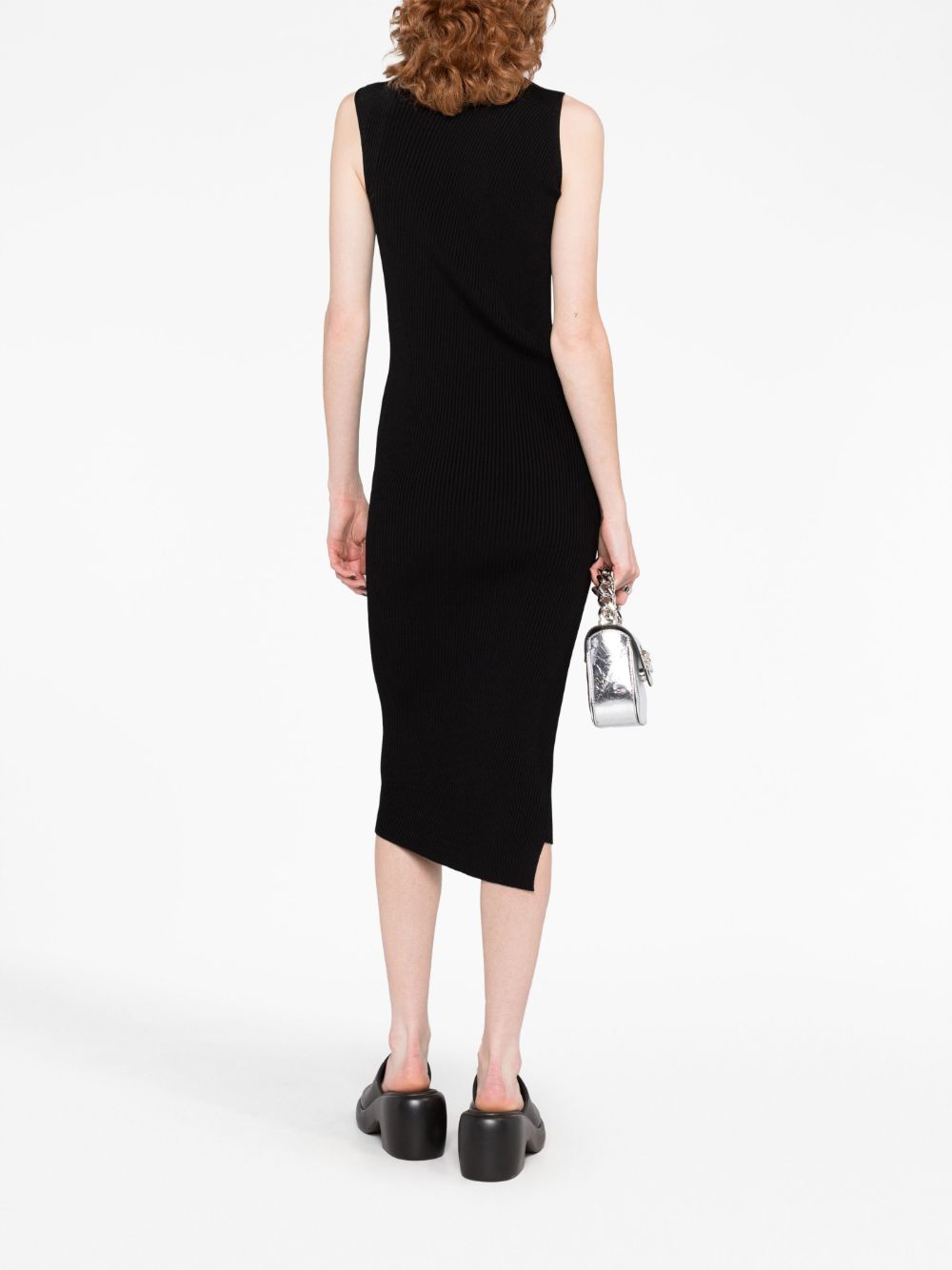 Versace Slashed roll-neck midi dress