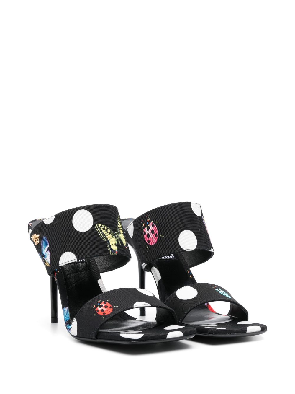 Versace x Dua Lipa Butterflies 95mm canvas mules - Zwart