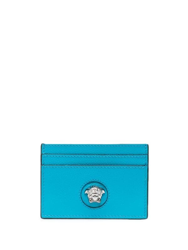 Versace La Medusa Card Case, Female, Turquoise, ONE SIZE