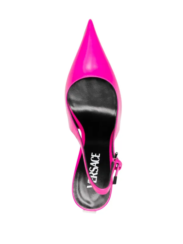 Versace Pin Point 115mm Slingback Pumps | Pink | FARFETCH