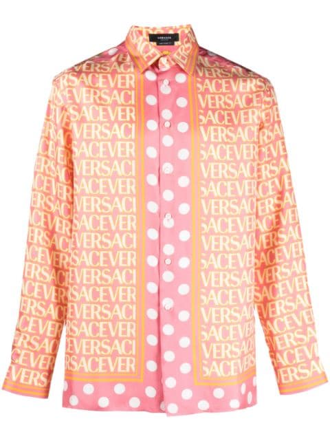 Versace - Versace Allover-print silk shirt