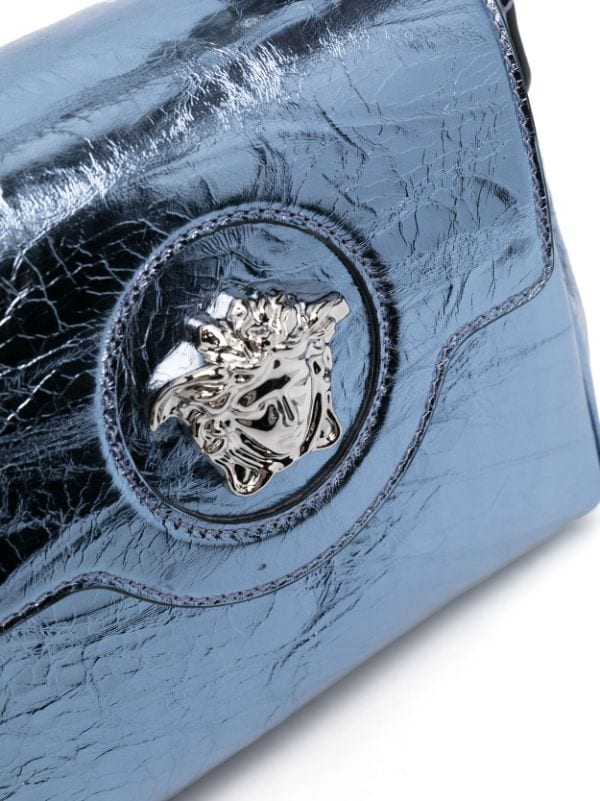 La Medusa Metallic Leather Belt in Silver - Versace