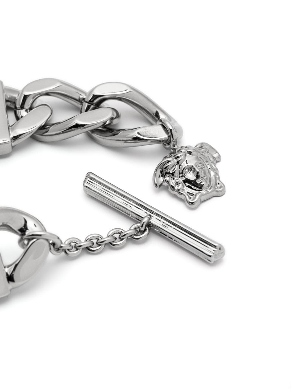 Shop Versace Tiles Chain-link Bracelet In Silver