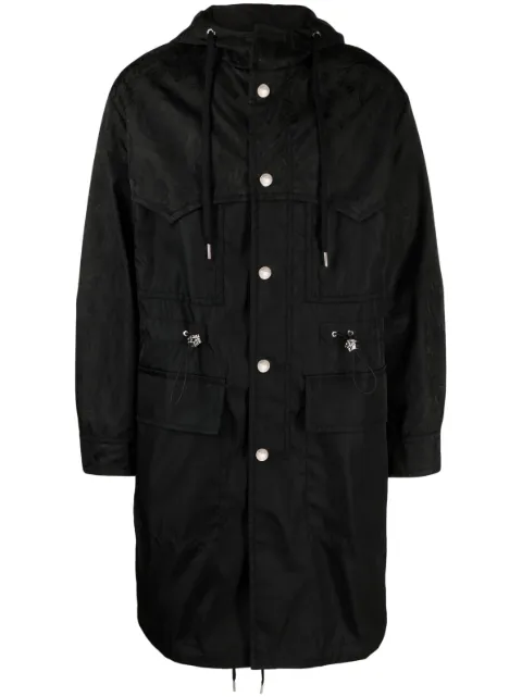 Versace Barocco Silhouette jacquard parka coat