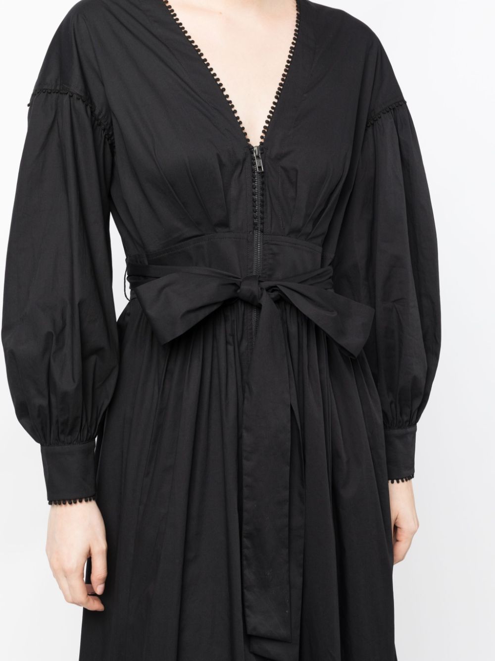 Shop Marchesa Rosa Indigo Cotton Midi Dress In Black