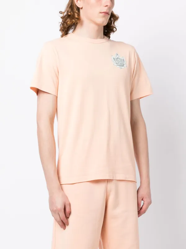 Maison Kitsuné logo-print Cotton T-shirt | Pink | FARFETCH