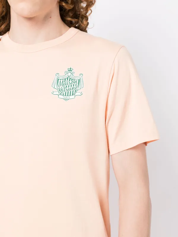 Maison Kitsuné logo-print Cotton T-shirt | Pink | FARFETCH