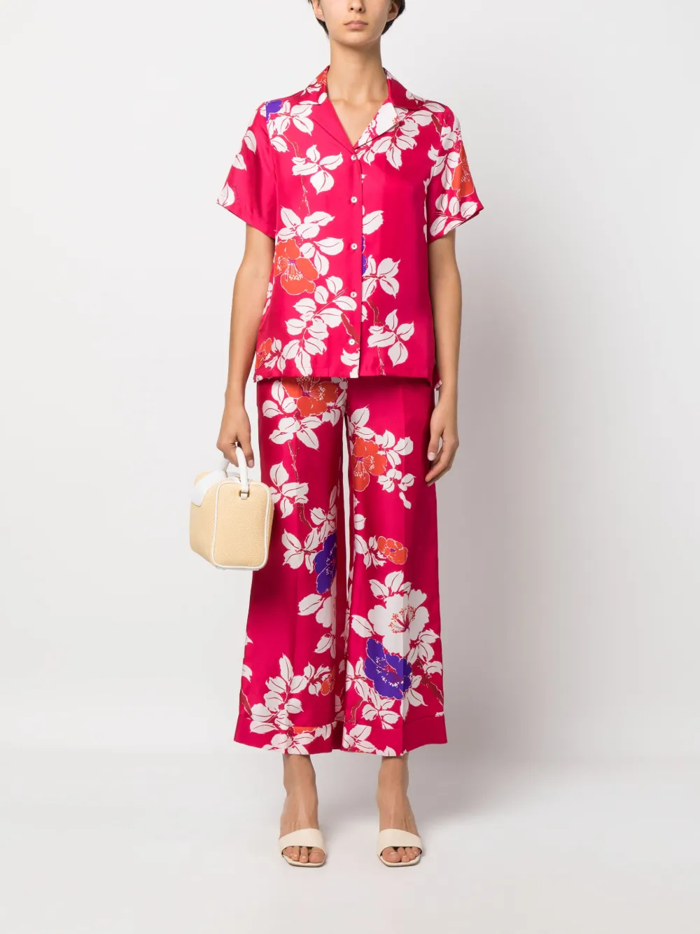 P.A.R.O.S.H. Blouse met bloemenprint - Roze