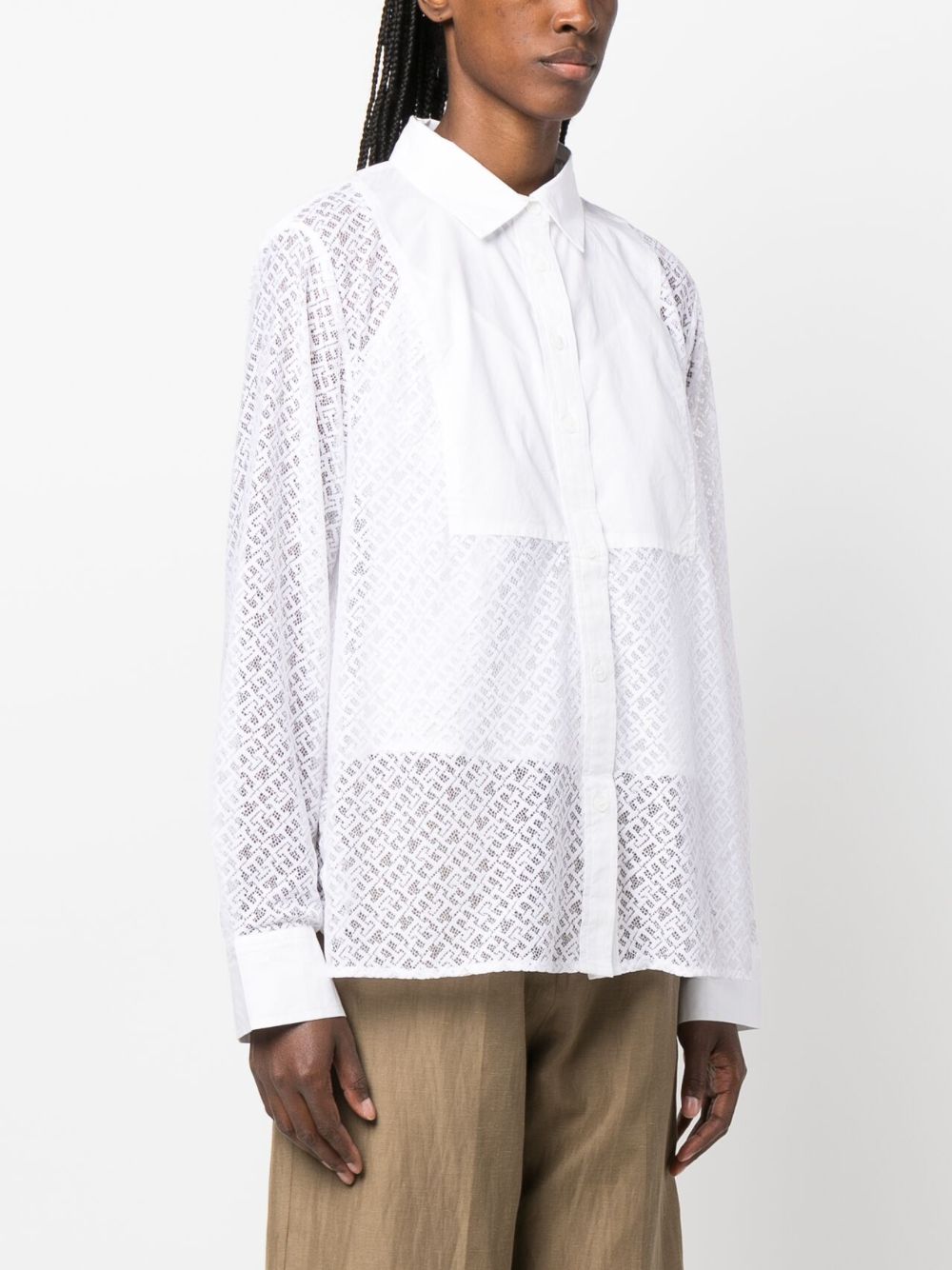 Shop Tommy Hilfiger Monogram Lace Shirt In White