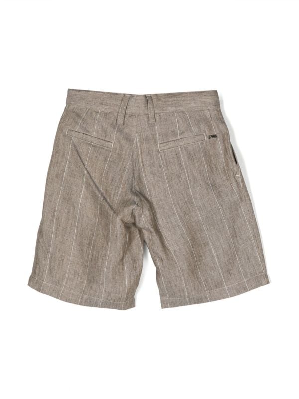 Emporio Armani Kids Striped Linen Shorts Farfetch