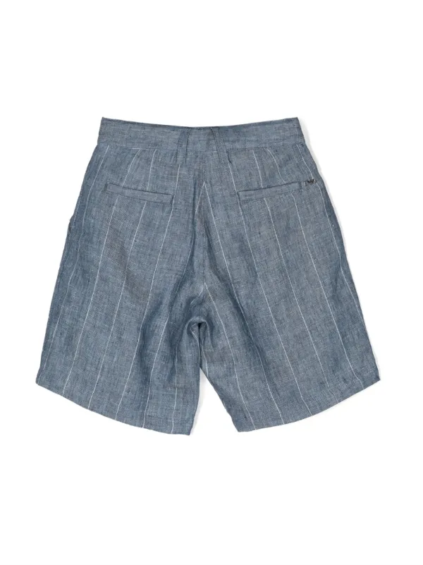 Emporio Armani Kids Striped Linen Shorts Farfetch