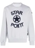 Star Point logo-print crew-neck sweatshirt - Grey