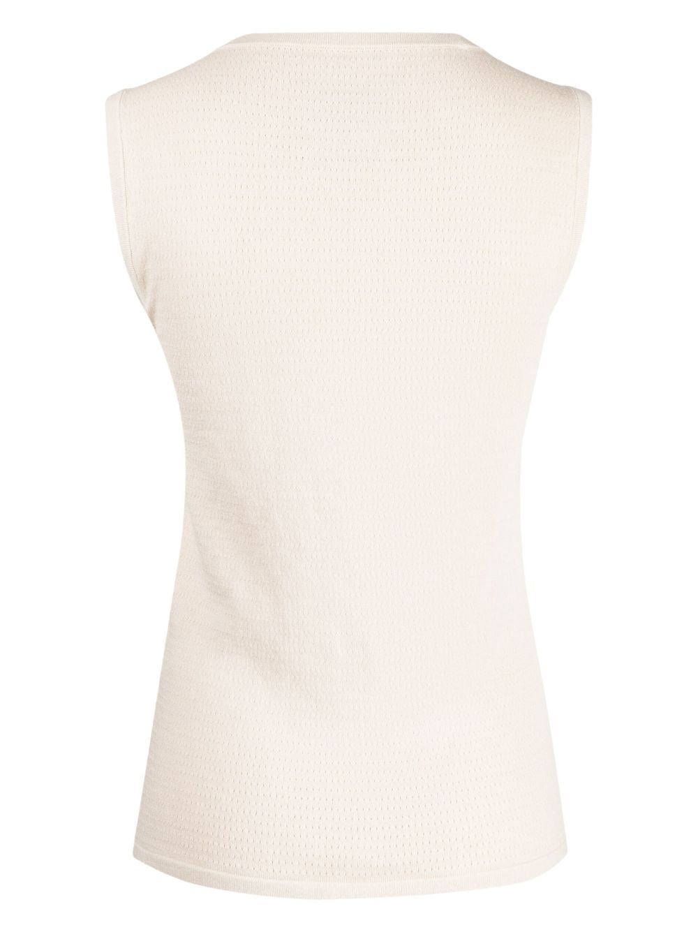 Shop Lauren Manoogian Sleeveless Round-neck Top In White