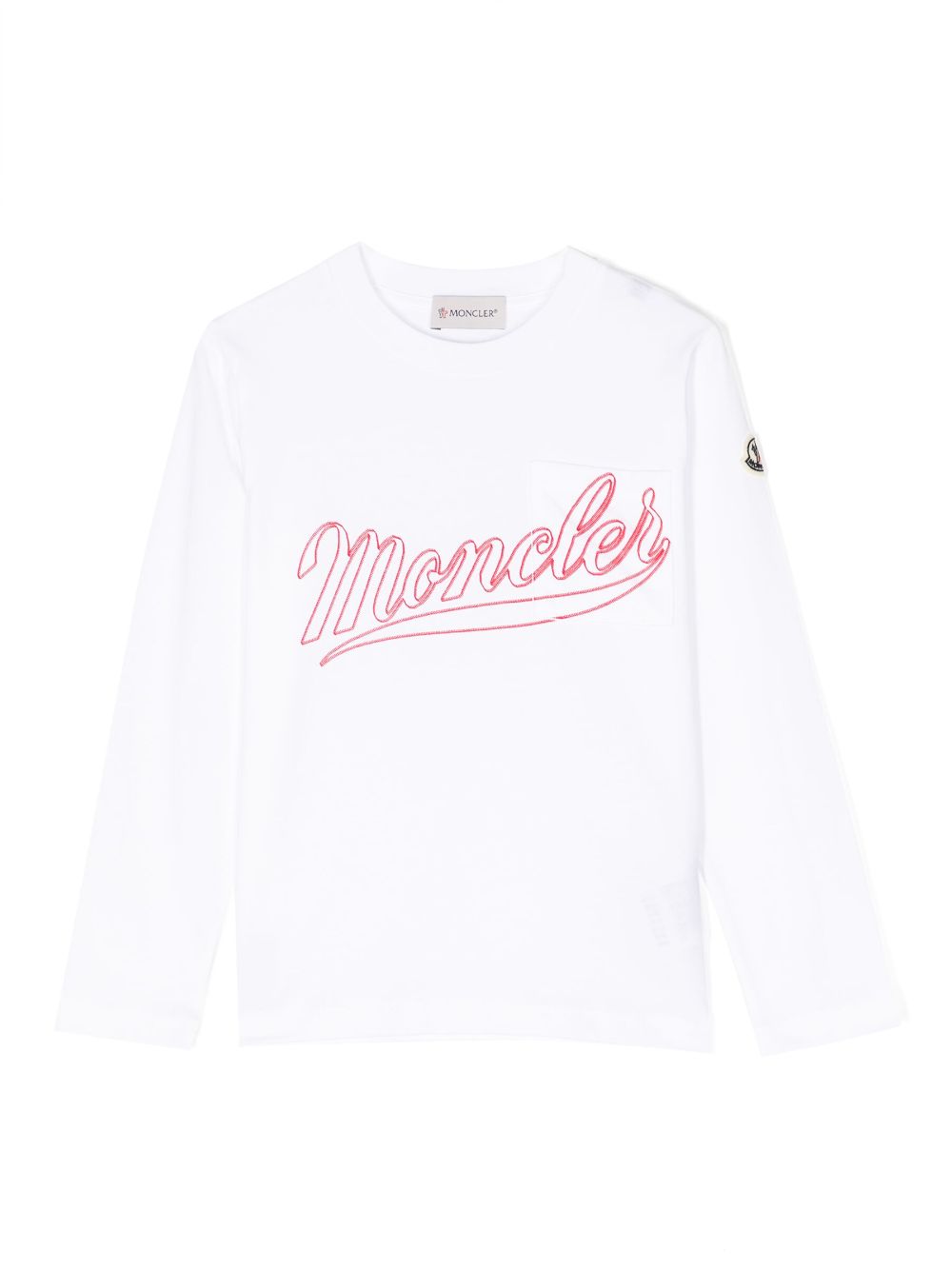 Moncler Enfant embroidered-logo long-sleeve T-shirt - White